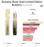 Burberry body gold limited edition