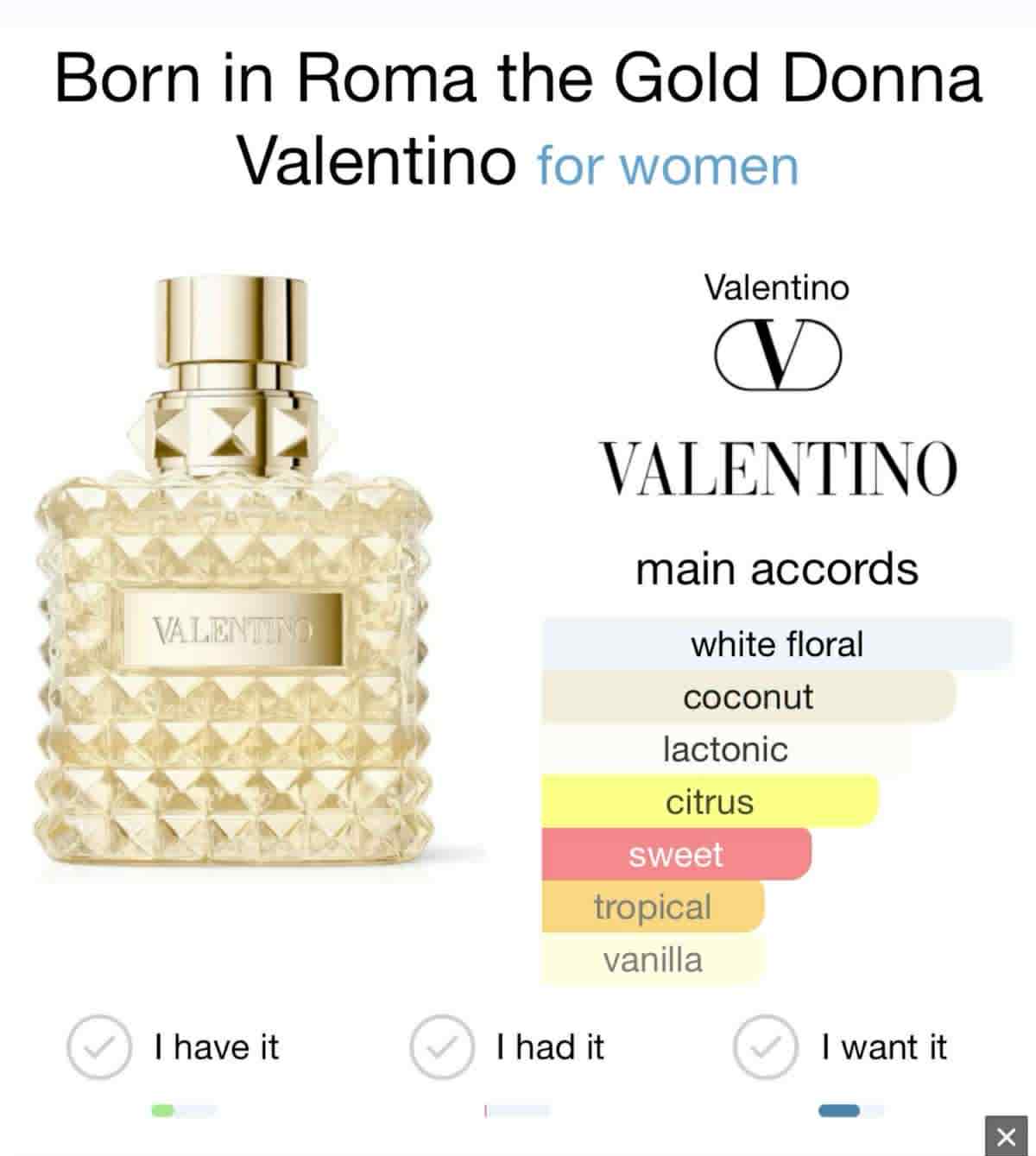 Valentino donna the gold
